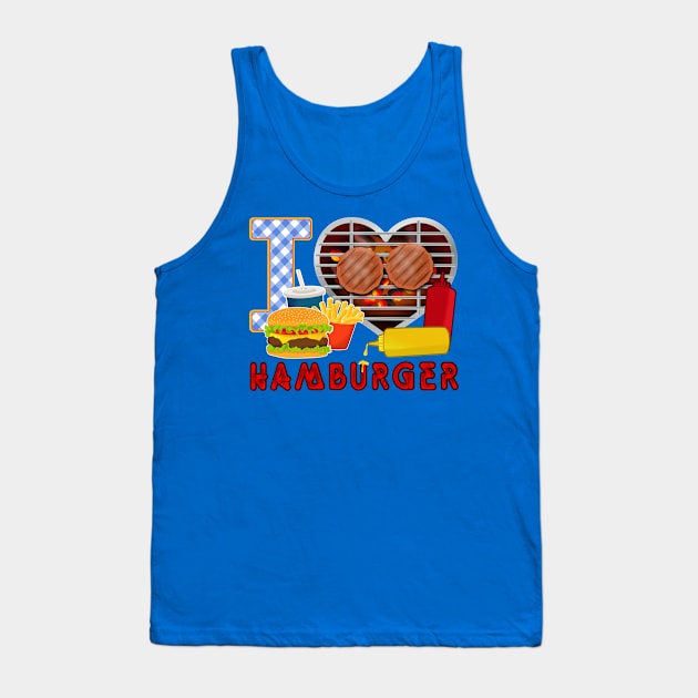 I love Hamburger Tank Top by Cheer Tees